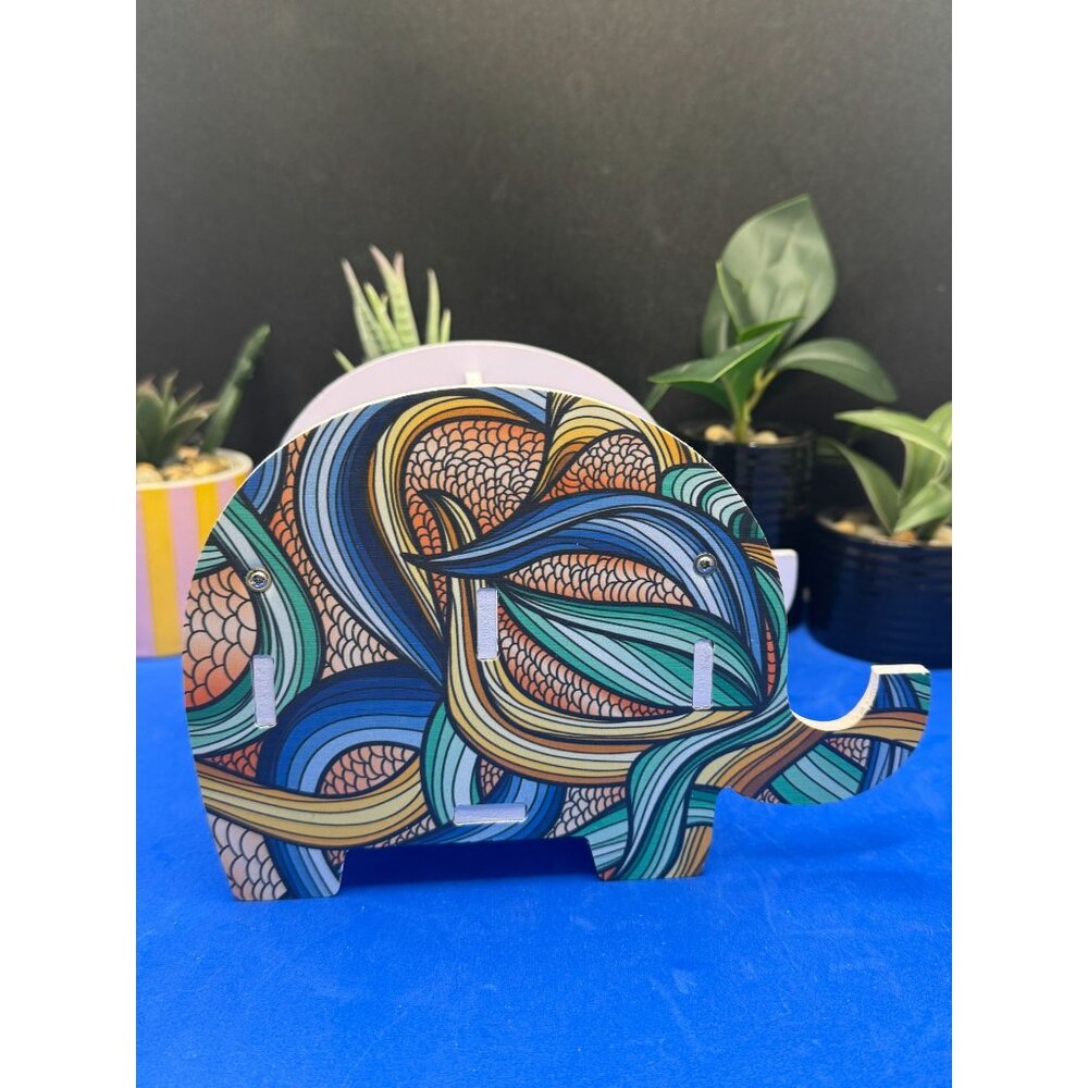 Colorful Elephant Pencil & Phone Holder Desk Organizer